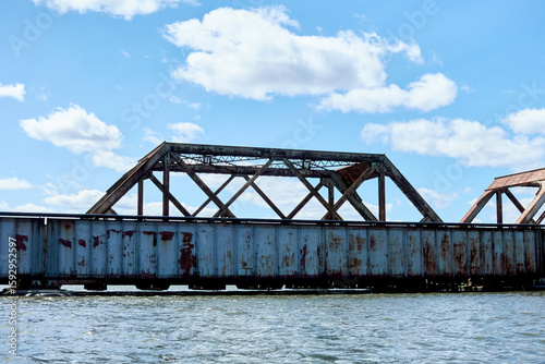 Truss Train Bridge Over Bay Entrance from Hudson River