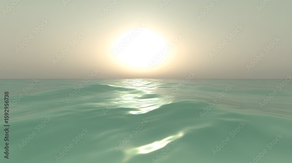 Obraz premium Serene Ocean Sunset Calm Water Scene