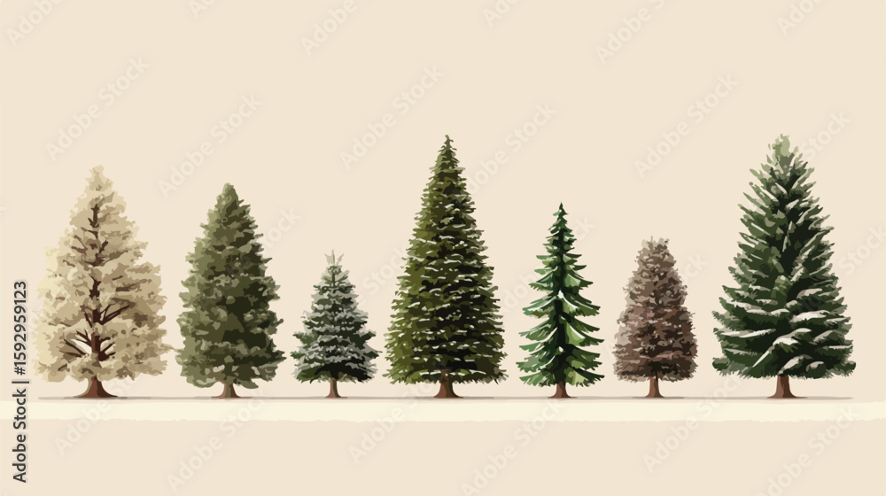 Obraz premium Festive Beige Christmas Tree Bundle