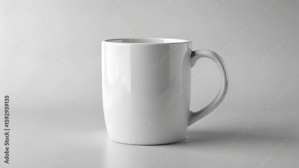 Fototapeta premium A plain white ceramic mug isolated on white background