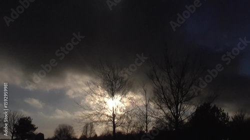Time-Lapse of Stormy Clouds at Sunset