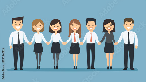 Collaborative Teamwork Flat Vector Illustration