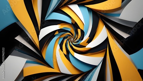 Wallpaper Mural Abstract spiral art wallpaper background design with colorful paper layers effect Torontodigital.ca