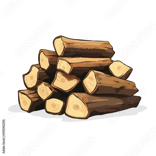 Cartoon Firewood Heap Vector Illustration