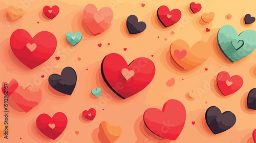 Heart Love Speech Bubbles Vector Illustration