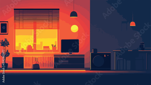 Home Electronic Heating System Silhouette