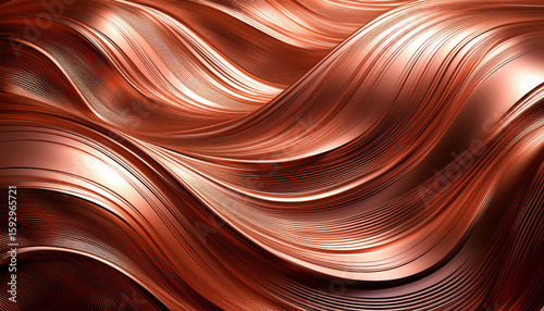 elegant metallic waves copper patter