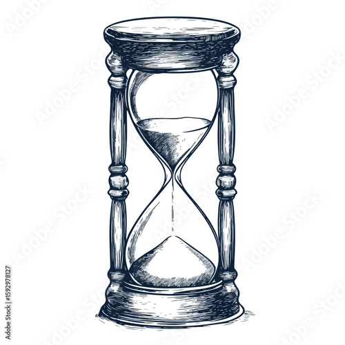 Hand-drawn sandglass hourglass sketch