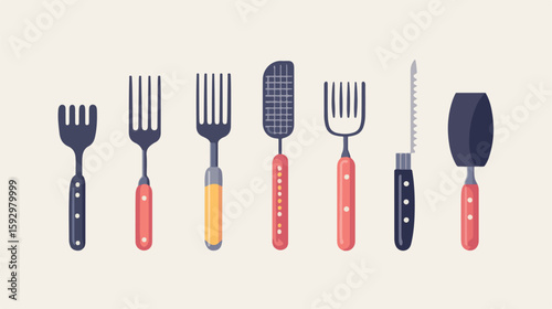 Grill Cutlery Icon Vector Illustration