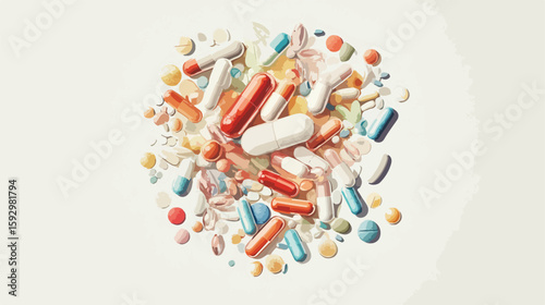Medical Supplies Flat Vector Illustration