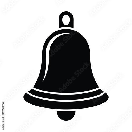 BellI con in solid silhouette hotel reception vector on white background
