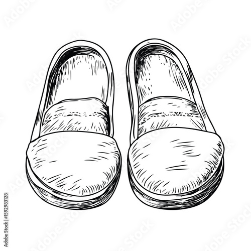 Hand Drawn Sketch Slipper Illustration