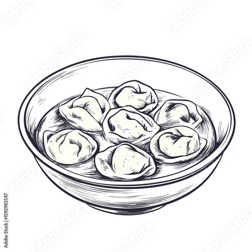 Traditional Tortellini Soup Sketch