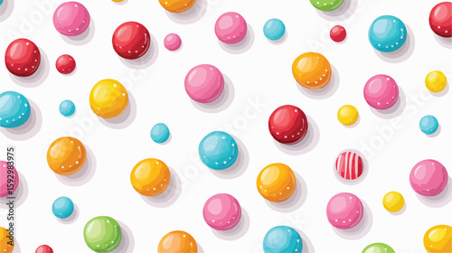 Colorful Gum Filled Candy Vector Illustration