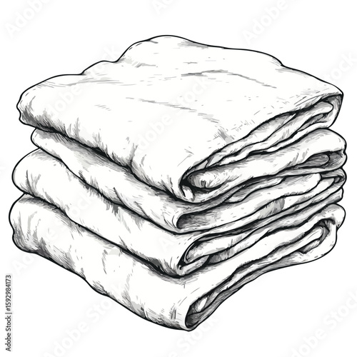 Cozy Warm Blanket Sketch Illustration