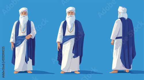 Guru Tegh Bahadur Character Vector Illustration