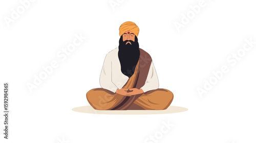 Guru Tegh Bahadur Flat Vector Illustration