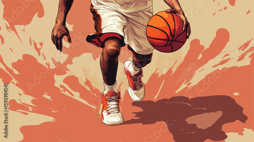 Basketball player flat vector illustration