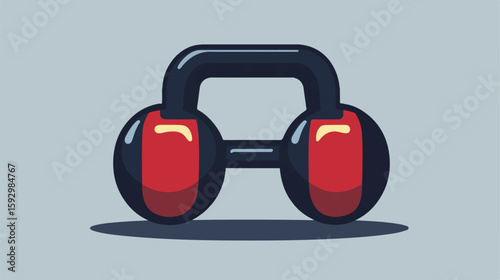 Fitness emblem design with kettlebell illustration