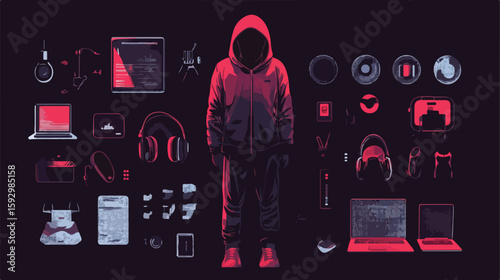 Cyber Security Icons Vector Illustration
