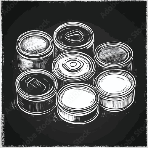 Hand-Drawn Canned Food Sketch Symbol