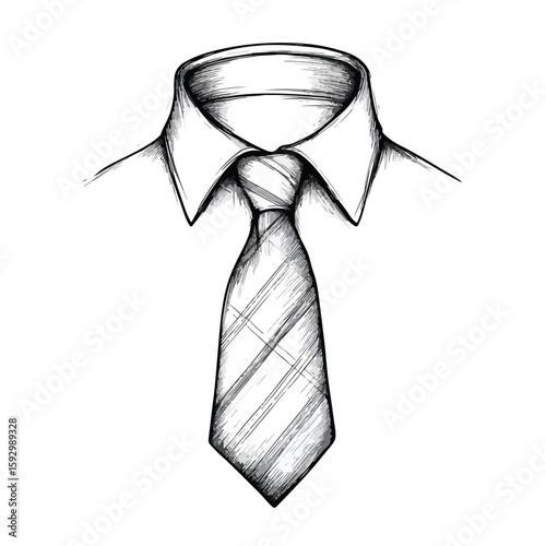 Classic Collar and Tie Sketch