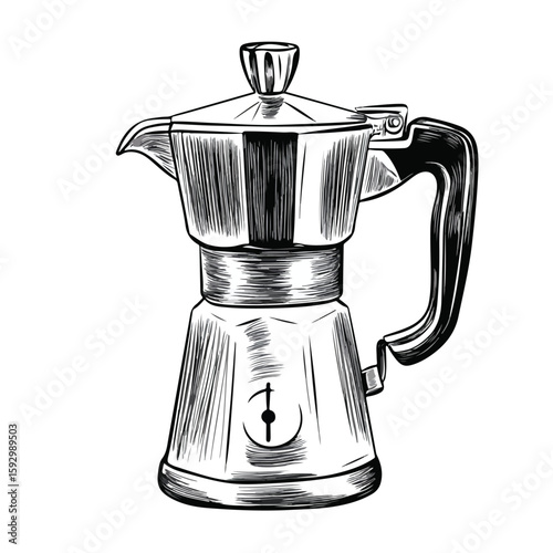 Coffee Maker Sketch Symbol on White