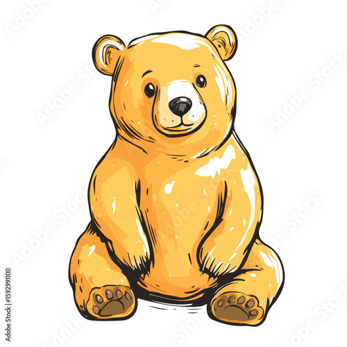 Hand-Drawn Marmalade Bear Sketch Symbol