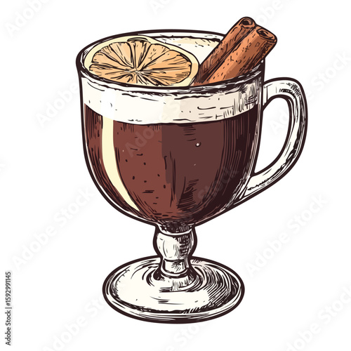 Hand-Drawn Mulled Wine Sketch Symbol