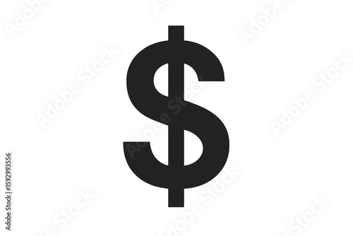 Line art icon of a payment symbol for the American dollar, suitable for use on apps and websites
