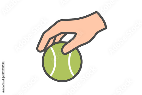 Flat line icon of a hand giving money, represented as a cash vector illustration, symbolizing payment, charity, or bribe through a thin pictogram
