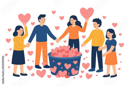 The idea of giving to others through charitable acts and donations, spreading love to those around you