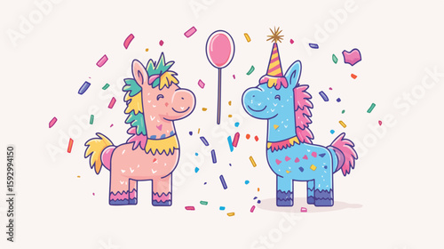 Colorful Birthday Pinata Decoration Celebration