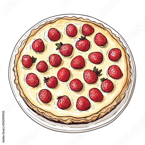 Clafoutis Hand-Drawn Sketch on White Background