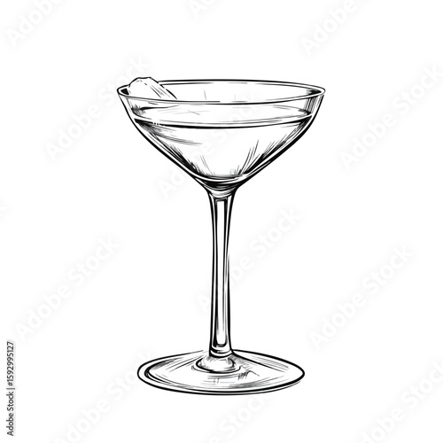 Hand-drawn Sketch Cocktail Champagne Drink