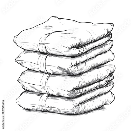 Hand-drawn Diapers Sketch on White Background