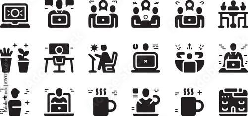 Business meeting collaboration and individual work teamwork office