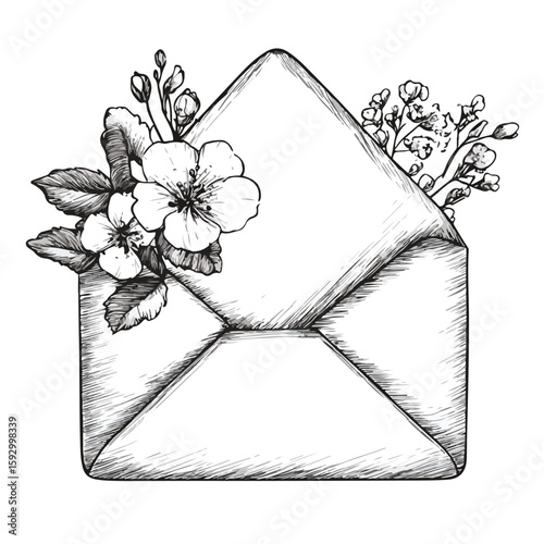 Hand-drawn Wedding Invitation Envelope Sketch