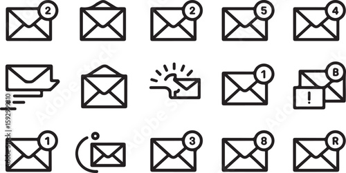 Mail envelope notification icons message communication
