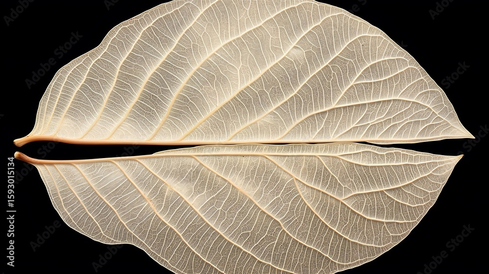 Obraz premium Skeletal Leaves Closeup Nature Botany Beige