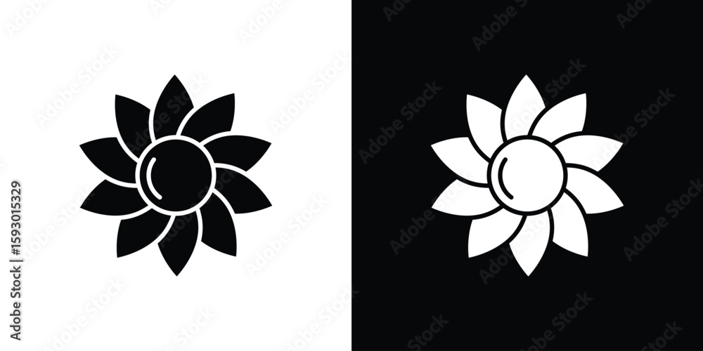 Obraz premium Sunflower icon collection. Vector icon design template