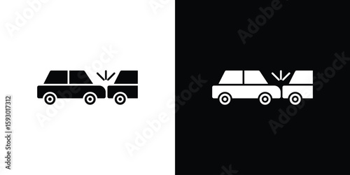 Tableau sur toile Rear end collision icon collection. Vector icon design template