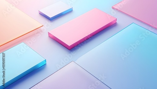Abstract pastel colored glass plates background for design and creative projects