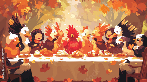Festive Thanksgiving Turkey Celebration Image