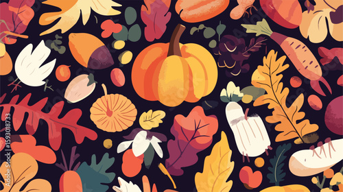 Thanksgiving Greeting Card Vector Illustration