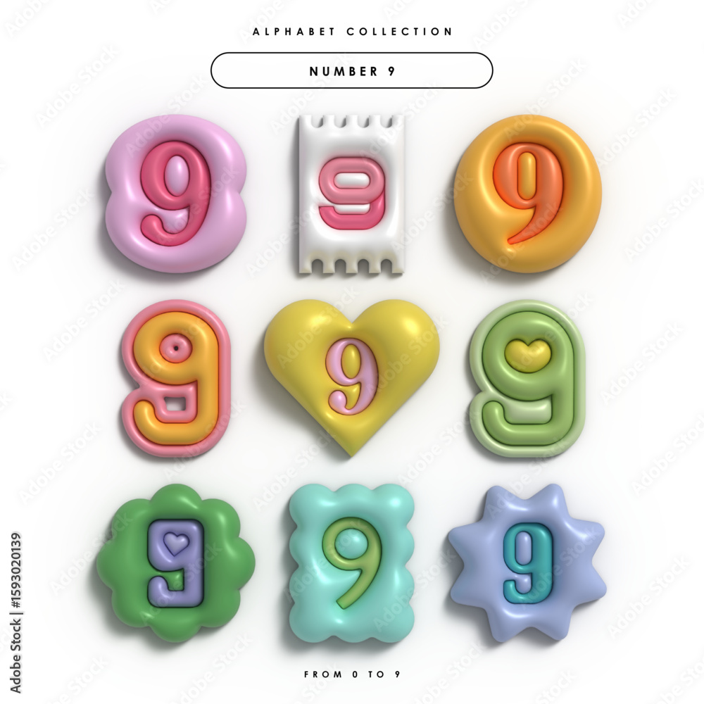 Fototapeta premium 3D NUMBERS