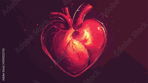 Heart Sparks Vector Graphic Illustration