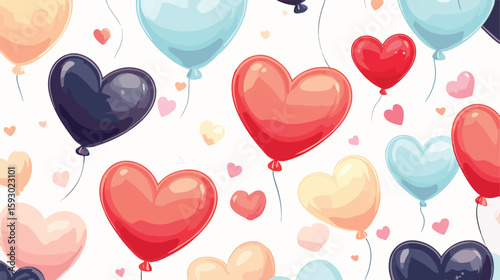 Romantic Love Balloons Vector Illustration