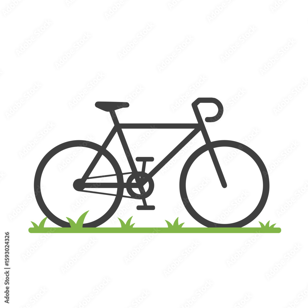 Fototapeta premium Bicycle pictogram in flat style for environmental infographics