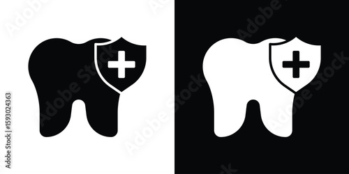 Bild auf Leinwand Dental insurance icon collection. Vector icon design template